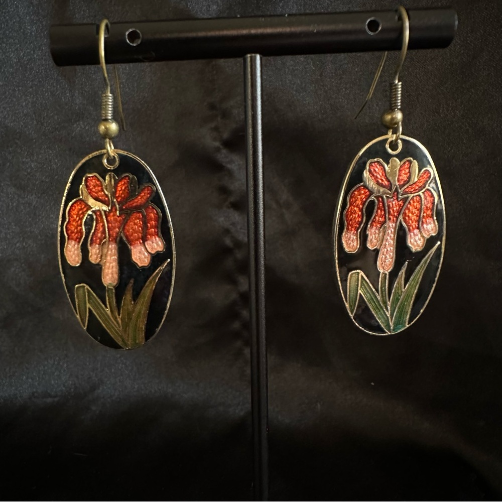 Black Flower Earrings